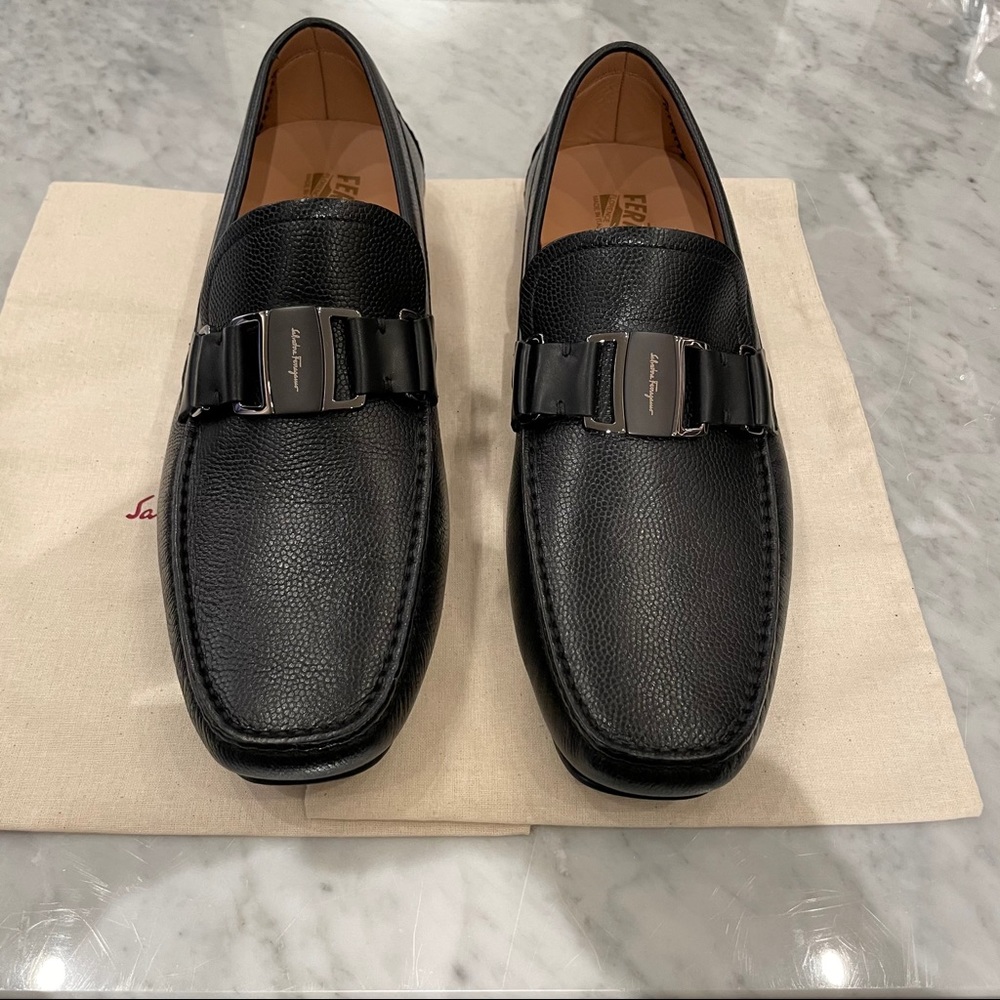 NWT Salvatore Ferragamo Sardegna Leather Drivers